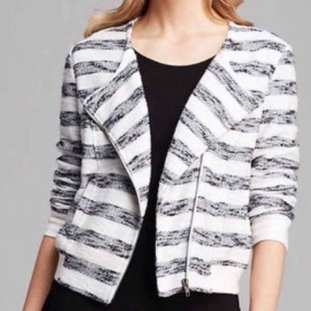 Like New Condition Sanctuary Black and White Striped Jacket